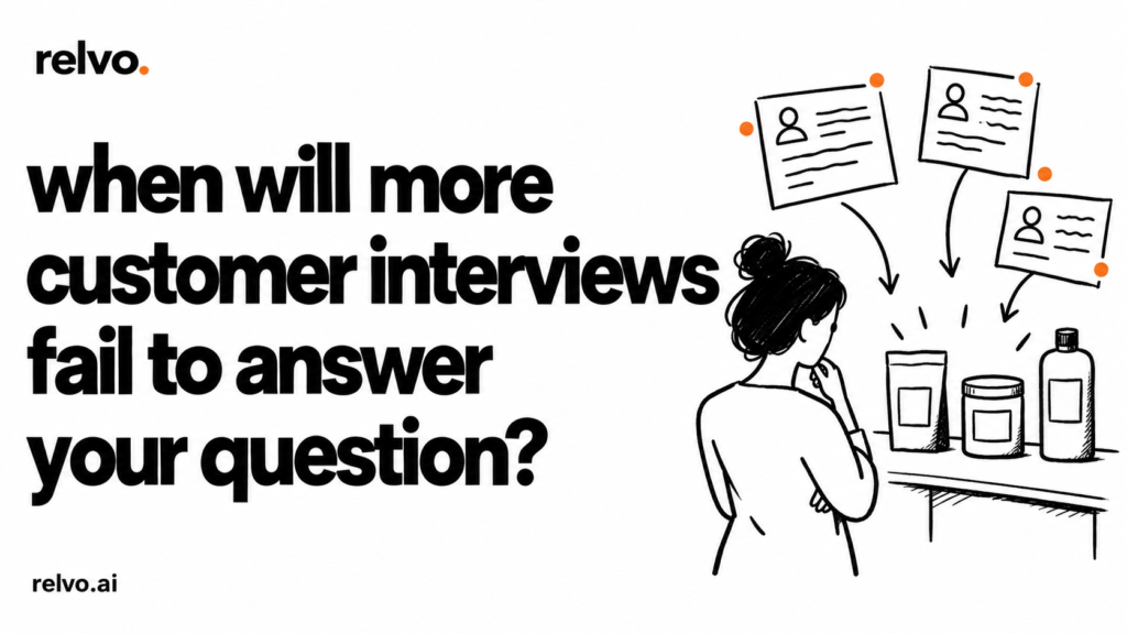 when will more customer interviews fail to answer your question? | relvo article cover